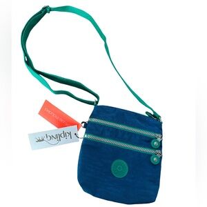 NWT Kipling Blue Teal Green Crossbody Bag